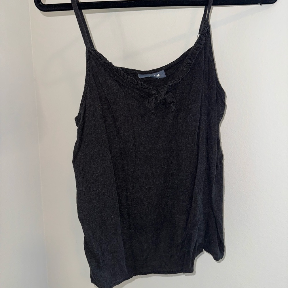 ModCloth Black linen Camisole Top